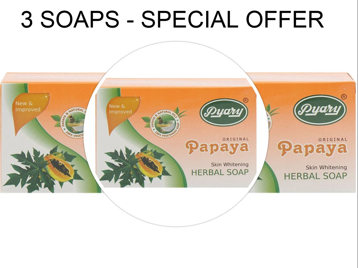 PYARY Papaya SOAP Pyary Soap 70g TRIPLE PACK 3 SOAPS
