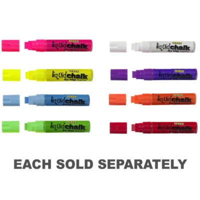 Texta Liquid Bold Chalk Markers Dry Wipe Pens For Chalkboards Blackboards