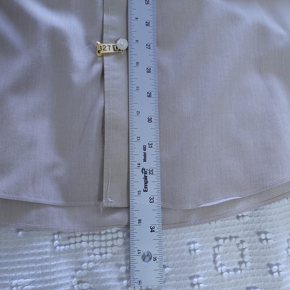 Cambridge Classics Mens XL 18 35/37 Dress Shirt Wrinkle Free Tan