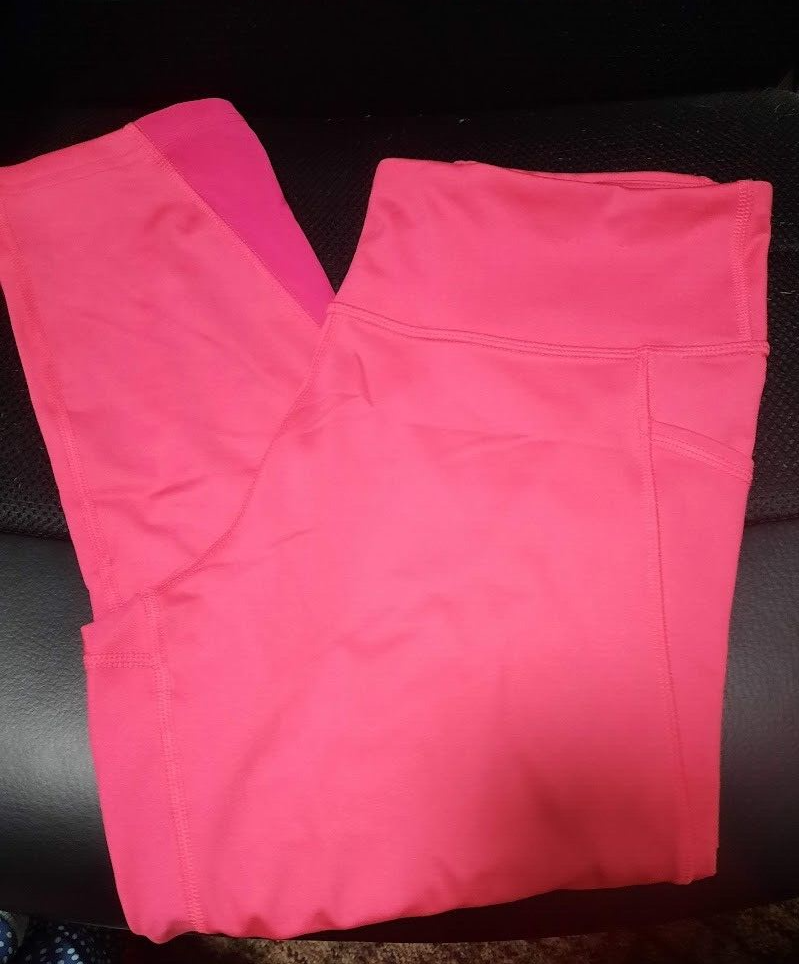 Leggings Fila rosa caldo a rete con ventaglio e tasche taglia L