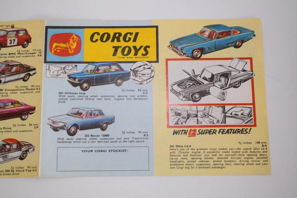 B93 CATALOGO CARTELLA VOLANTINO CORGI TOYS 1964 UK U.K. EXC. COND. - Immagine 3 di 4