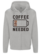 Coffee Needed Funny Addict Mens Zip Up Hoodie