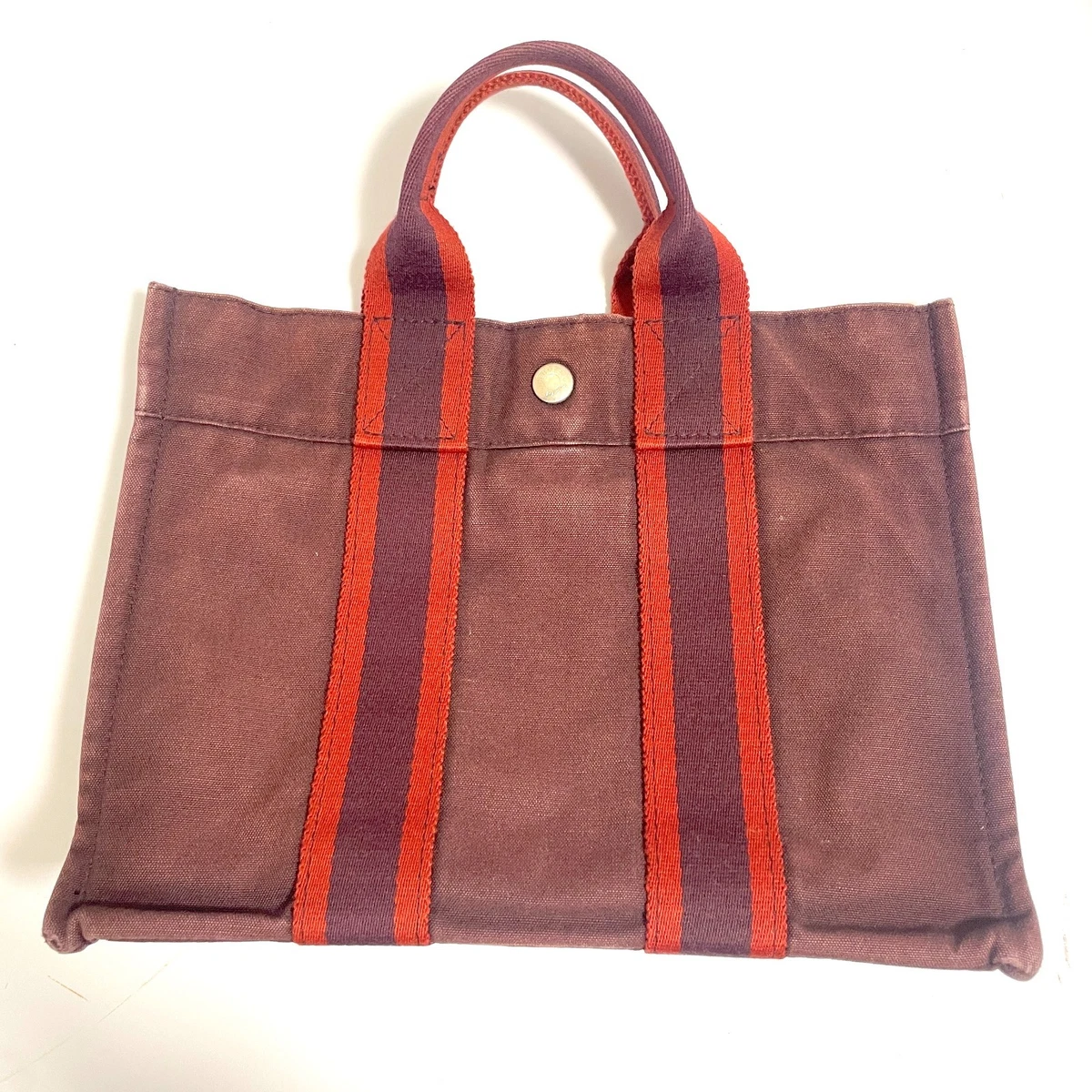 Hermès Sac Marine Receive Backpack Orange Cream Canvas Hermès // Cream Canvas Sac Polochon Backpack – VSP Consignment main image 4