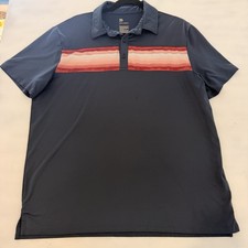 All in Motion Men's Large Shirt Navy Blue Stretch Polo Spandex