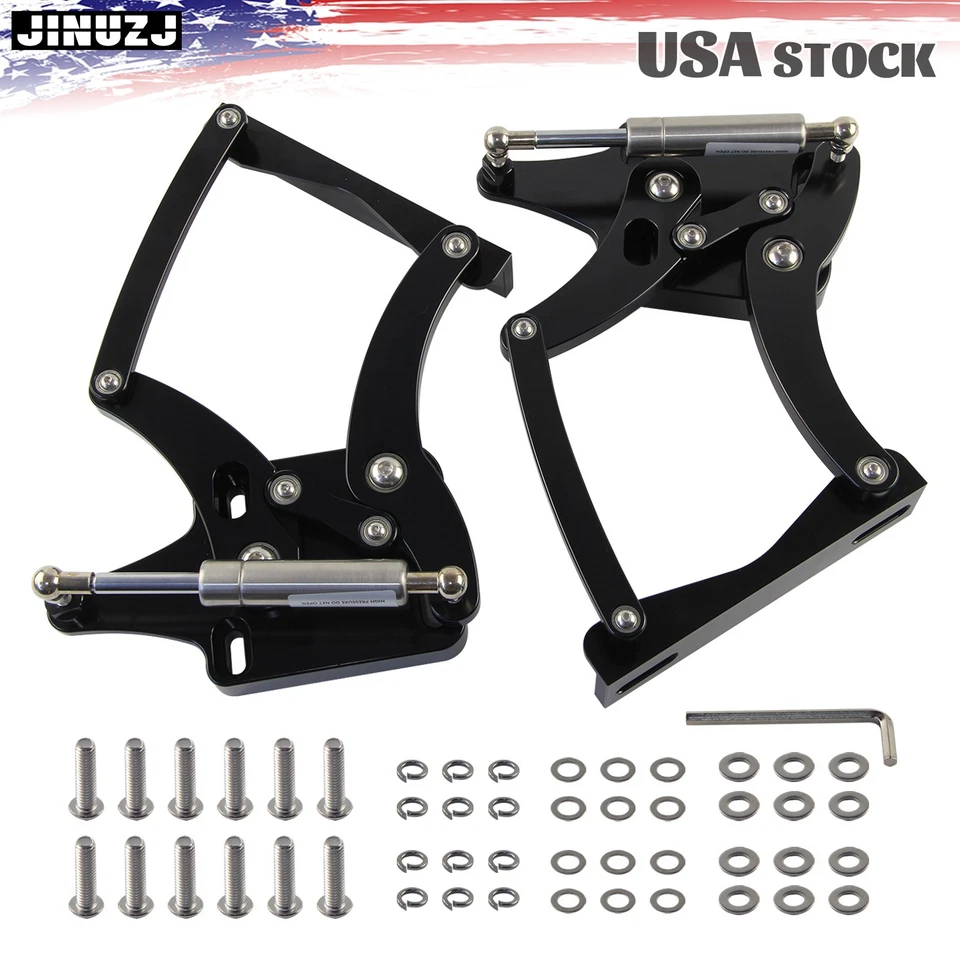 Left and Right Side Billet Hood Hinge Kit Pair For 1964-1966 Ford Mustang - Imagem 4 de 4