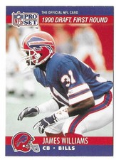 1990 Pro Set James Williams Draft Pick Rookie Card #684 Buffalo Bills RC. rookie card picture