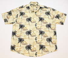 Natural Issue Mens Size L Button Up Hawaiian Short Sleeve Aloha Shirt Palm Trees