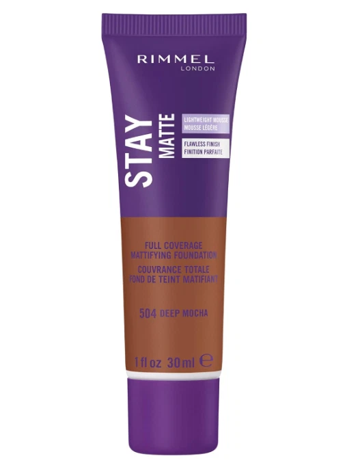 Rimmel London Stay 哑光液体慕斯 - 504 深摩卡 - 粉底,1 盎司 — 第 2/4 张图片