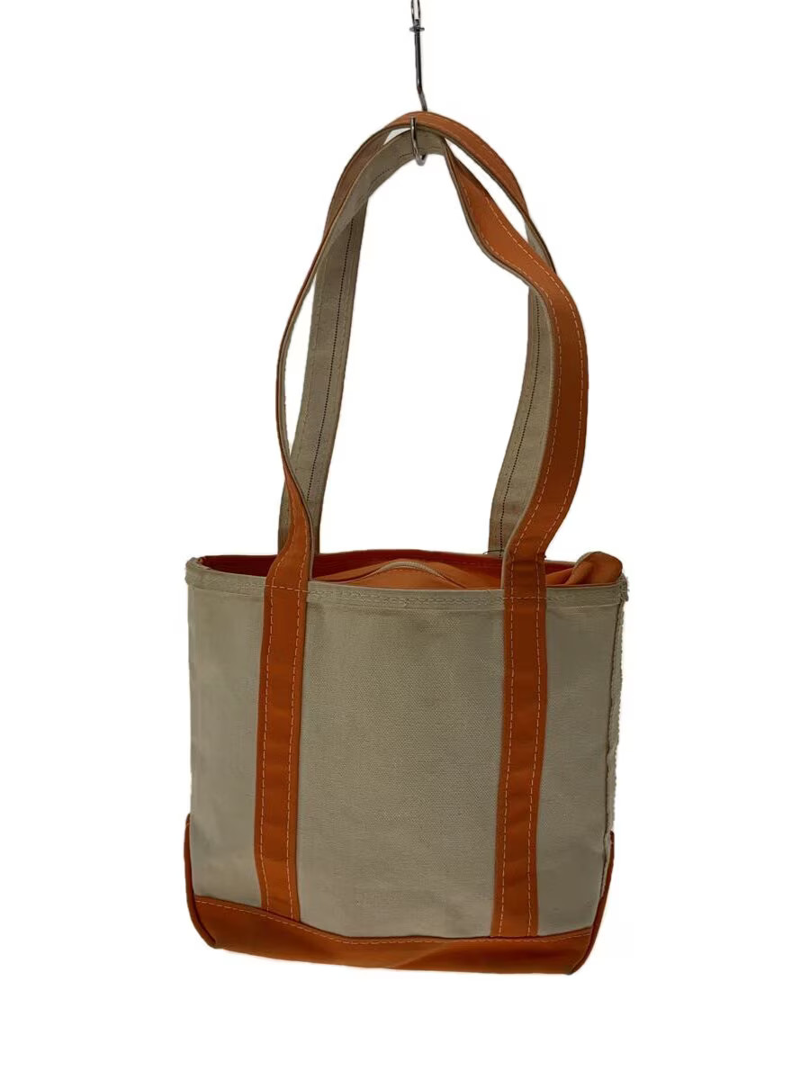 L.L.Bean Bean Tote Made in USA Long Handle Orange Tote Bag