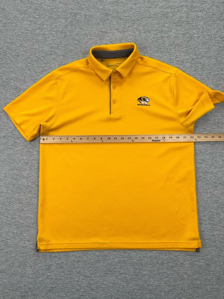 Camisa polo Under Armour Mizzou Missouri Tigers para hombre grande dorada equipo térmico universidad Foto 4 de 4