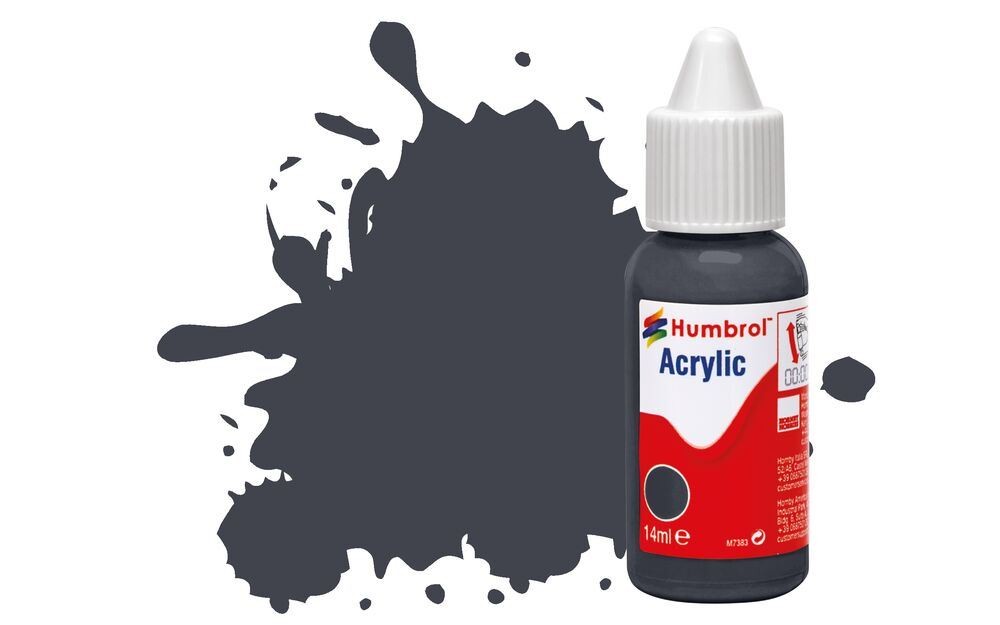 Humbrol DB0032 Acrylic Paint 32 Dark Grey Matt 14ml Dropper Bottle Airfix Craft