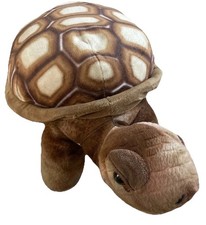 THE PETTING ZOO 14 TORTOISE TURTLE PLUSH STUFFED ANIMAL BROWN SOFT TOY