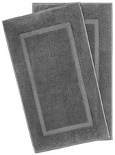 100 Cotton Bath Mats Bathroom Floor 2 Pack 20x34 Soft Absorbent Washable Dark