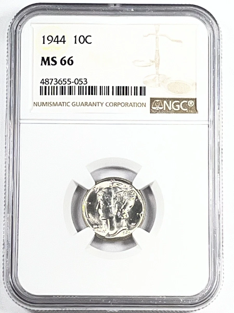 25+ MS 66 Graded 1944 Year Mercury Dimes (1916-1945) for sale