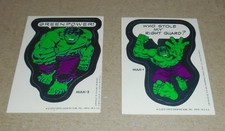 Lot of 2 1975 Hulk 1 & 2 Topps Marvel Comic Book Heroes-Stickers-Card