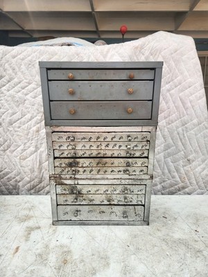 VINTAGE LOT OF 3 HUOT DRILL INDEX CABINET