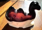 Vtg Westmoreland Purple Humphrey Camel Figurine White Milk Glass Candy Dish EUC