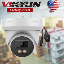 VIKYLIN 24H Full Color Turret POE 8MP Security Camera MIC Onvif Viewer Monitor