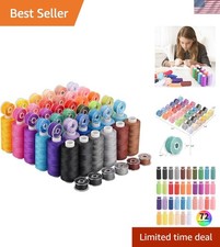 72 PCS Sewing Thread Assortment, 36 Color Thread for Sewing Machine with 36 ...