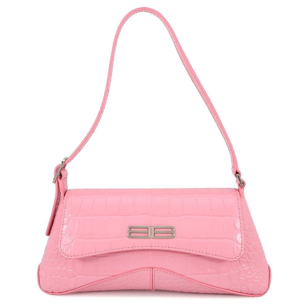 Balenciaga — BALENCIAGA XX Cross Body Bag Size Small Croco embossed leather Pink 69564521...