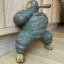 Vintage 1930s Michelin Man Bibendum compressor Original Cast Iron + crack heavy 