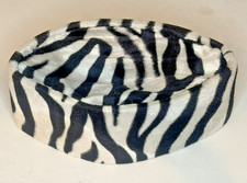 Authentic African Traditional Native Zebra Print Foldable Fila/ Kufi Hat  20"