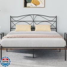 VECELO Full Size Metal Platform Bed Frame with Headboard and Footboard,Sturdy