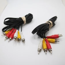 Two Sets of RCA Audio Video Cables Composite Cable Connector Red White Yellow