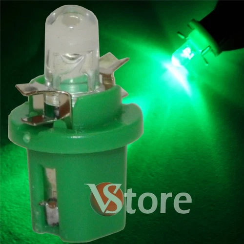 2 LED T5 B8.5D GREEN lamps lights bulbs for dashboard frame tools 12V