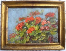 Vincenzo BRUZZESE (Napoli 1880–1953) Fiori Olio su cartone cm 34x49