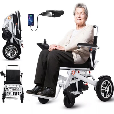 All Terrain Foldable Electric Wheelchairs for Adults-Seat Width 18in-Weight 52lb