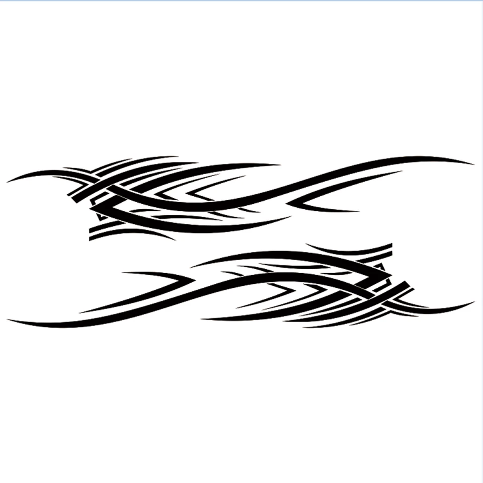 Calcomanía de vinilo 2 piezas negra con gráficos de llama de fuego para guardabarros de puerta lateral de carrocería de automóvil Foto 3 de 4