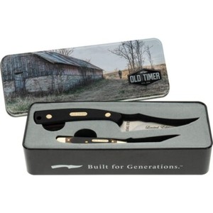 Old Timer combo Gift Tin Set Sharpfinger knife with Sheath 12OT pal pocket knife
