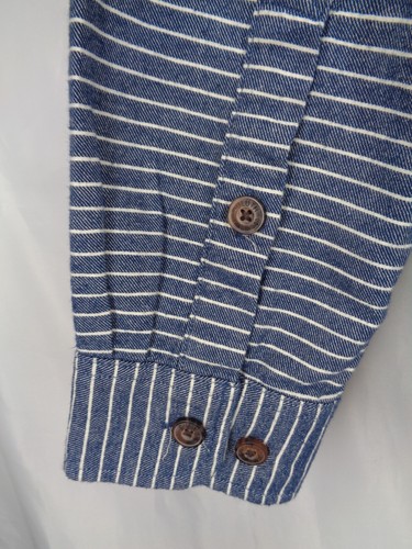 Duluth Trading Co Blue Stripe Slim Fit Shirt Size Large Mens - Picture 5 of 8