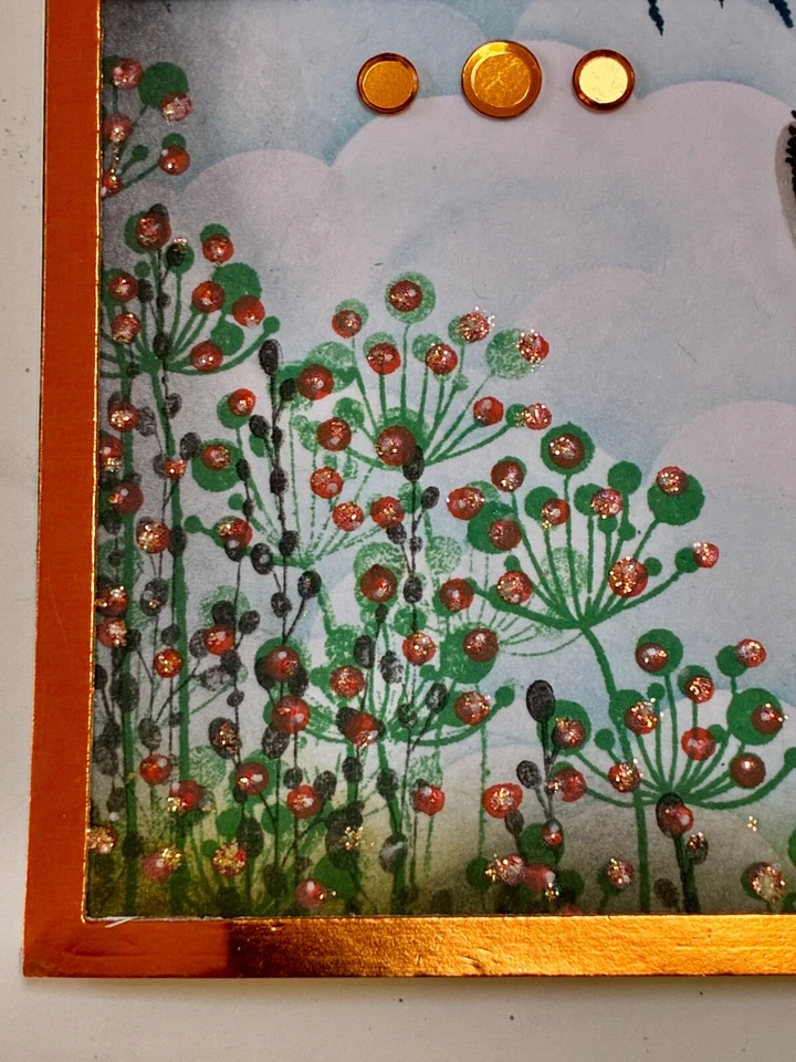 AMISTAD - GATO - Tarjeta MEDIOS MIXTOS hecha a mano por Dee Foto 3 de 4