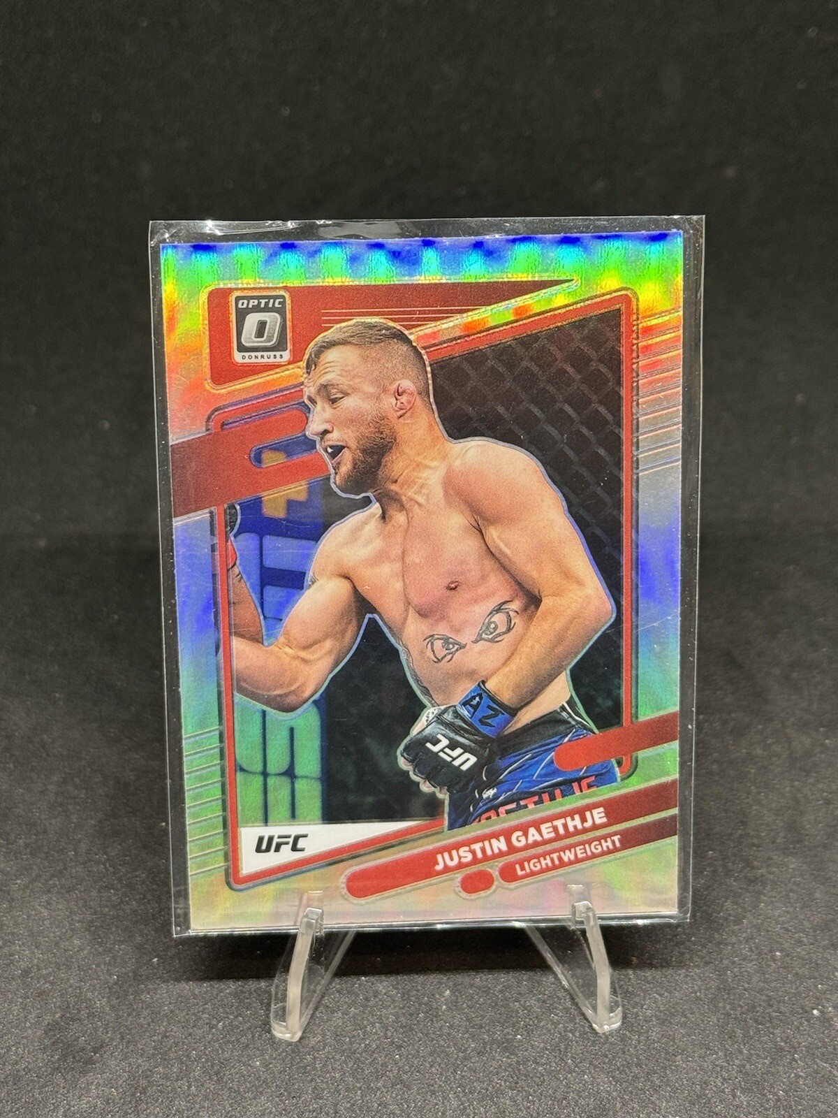 Justin Gaethje 2022 Donruss Optic UFC Silver Prizim #98