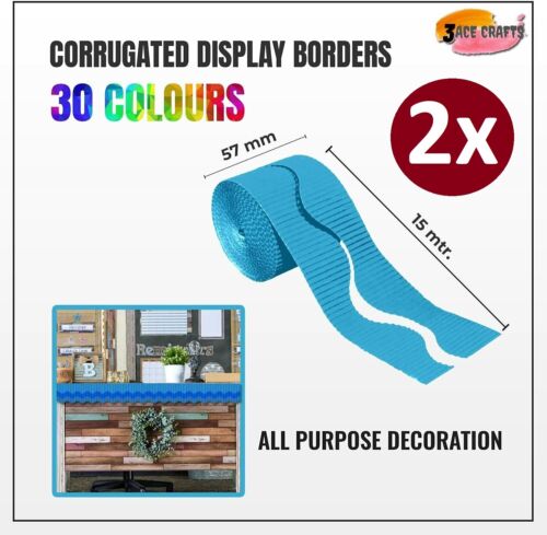 Corrugated Scalloped Border Roll: Classroom wall Decoration Display Pack of 2 - Picture 217 of 247