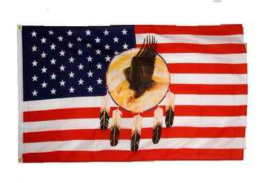 USA Traumfänger Flagge 5 x 3 Fuß Feder Adler USA United States America