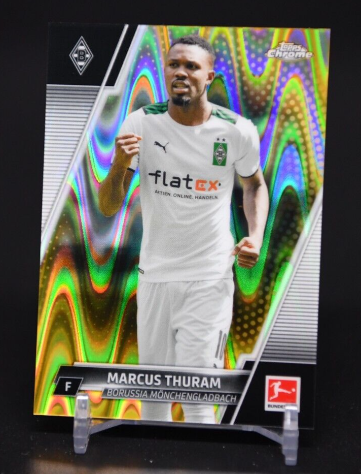 Marcus Thuram 2021-22 Topps Chrome Bundesliga Gold RayWave
