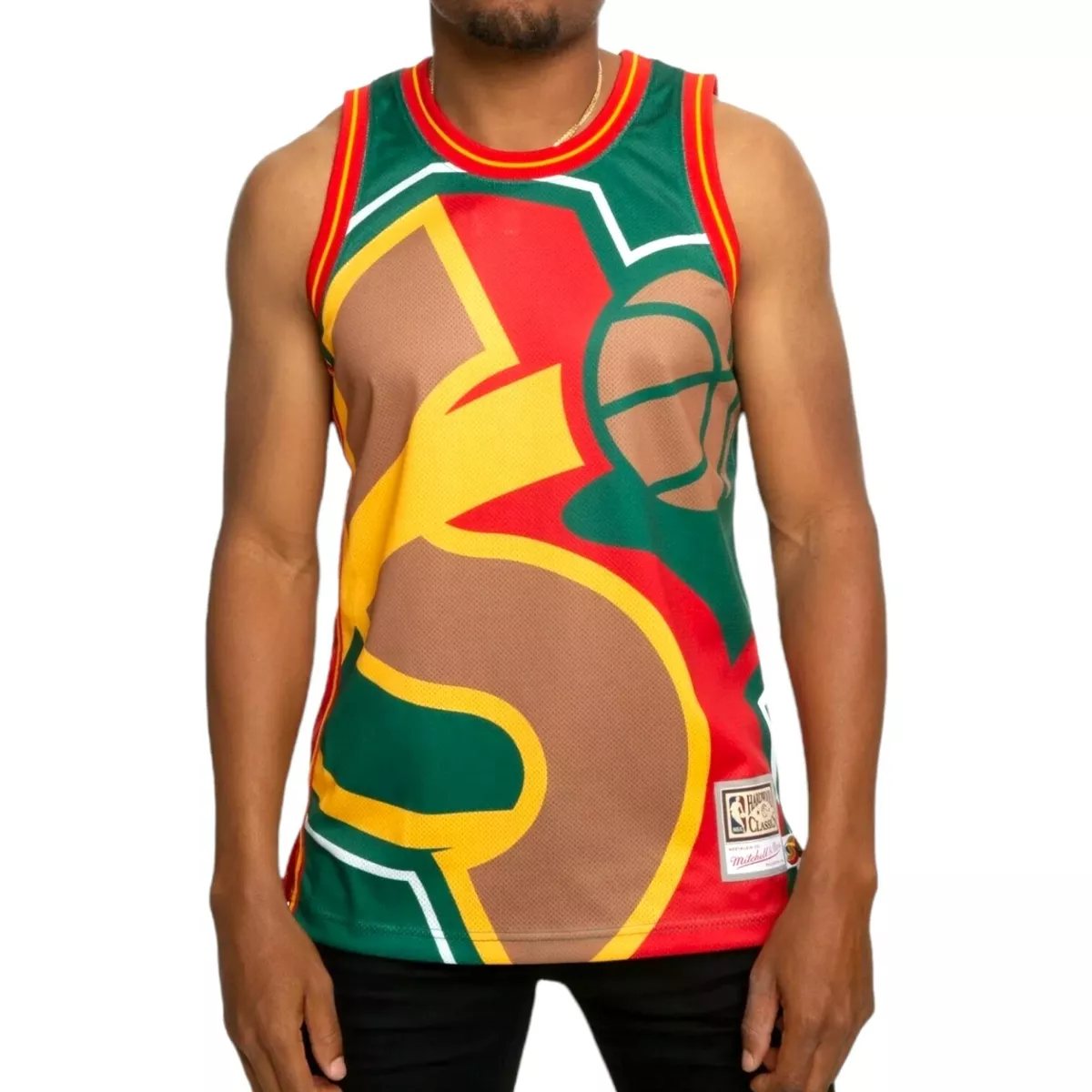 SEATTLE SUPERSONICS Jersey Men's 3XL Big Face Allover Print