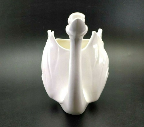 VTG Swan Art Pottery Planter Off White Signed 1969 - Picture 8 of 12