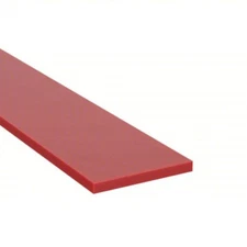 1/8" Thick 4" x 36" Red Silicone Rubber Strip Plain Back for Intense Heat