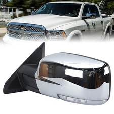 Driver Power Mirror For Ram 1500 2500 3500 2013-2018 Heated Chrome Puddle Light