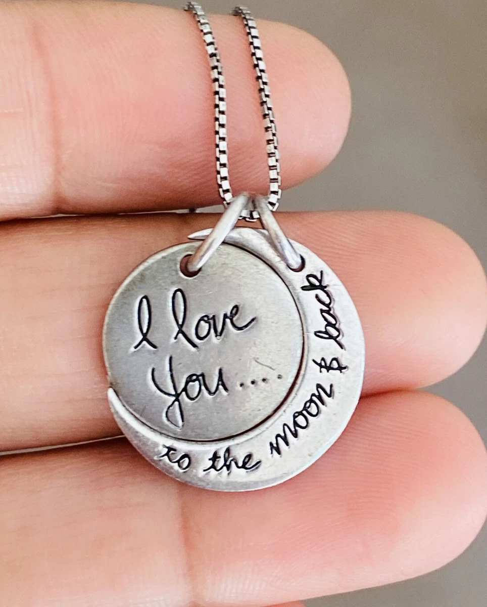 I love you to the deals moon and back sterling silver necklace