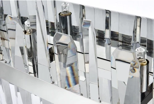 Wall Sconce Bathroom Vanity Chrome and Crystal 6 Light Lighting Fixture 24" - Picture 5 of 7