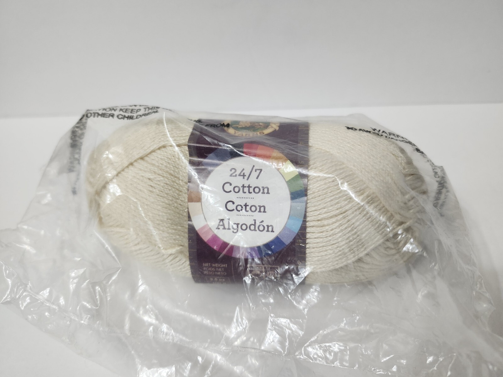 Lion Brand 24/7 Cotton Yarn Color #98 Ecru