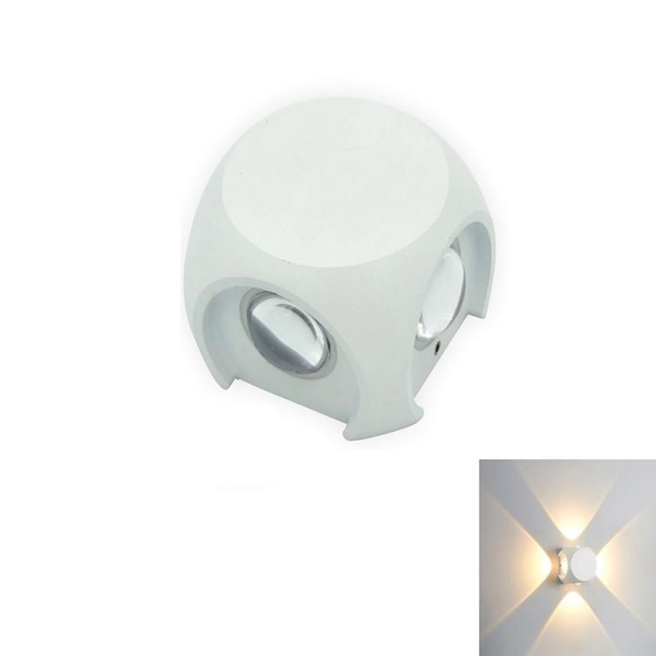 Applique Led 4 Lampe Mauer Quadratisch Externe Weiß NatüRliche 4000K 4W ET-31321-image