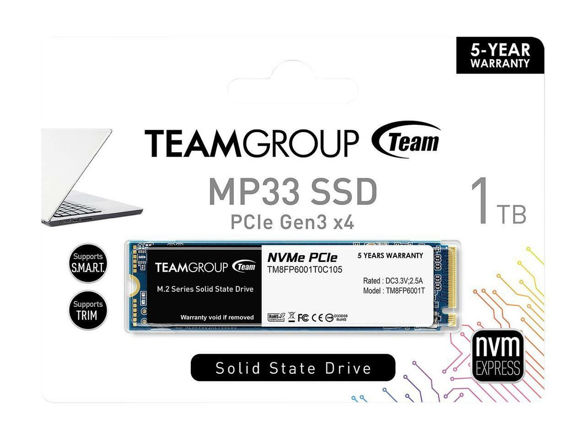 Team Group 1TB MP33 M.2 2280 PCIe 3.0 NVMe 3D NAND Internal