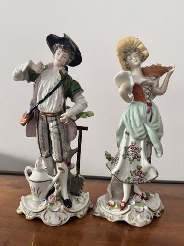 Sitzendorf porcelain Working Man & Maid . VGC - Picture 4 of 17