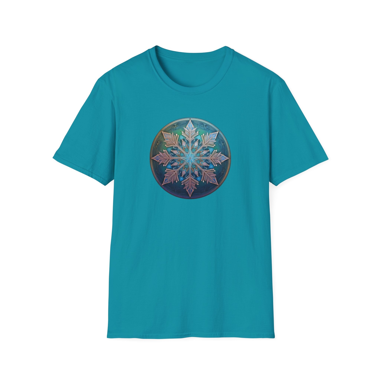 Frosted Elegance, Snowflake Graphic T-Shirt, Artistic Snowflake Cotton ...